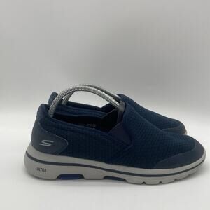 Mens Size 9.5 Skechers Go Walk 5 Navy Blue Comfort Slip On Shoes Sneakers 55510